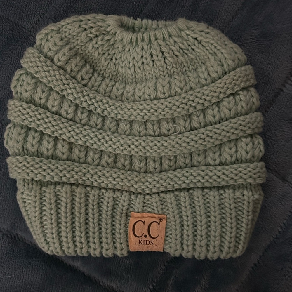 XS light green CC Kids beanie! Super comfy and never worn!